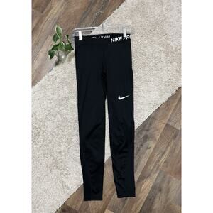 Nike Pro Dri-Fit Small Black White High Waisted Athleisure Compression Leggings